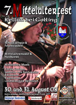 Offizeller Flyer zum Mittelalterfest - Klicken zum vergrössern - 7. Mittelalterfest Kellau bei Golling 2008 