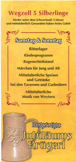 Offizeller Flyer zum Mittelalterfest - Klicken zum vergrössern
