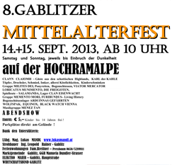 Gablitz Mittelalterfest 2013 flyer-mafest2013-1